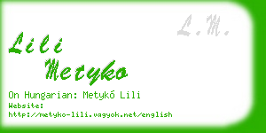 lili metyko business card