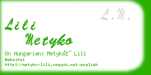 lili metyko business card